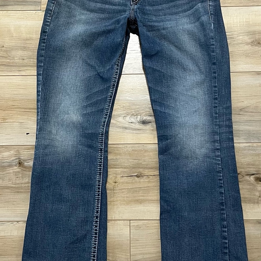 Silver Womens Suki Mid Slim Boot Dark Wash Blue Jeans W32 L31